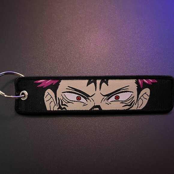 Jujustu Kaisen, Sukuna, Itadori Wristlet Lanyard Keychain Accessory, Embroidered - Picture 1 of 2